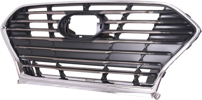 Torcia TYG Front Grille Fit for 2018-2019 Hyundai Sonata w/o Intelligent Cruise Cont Std Type Bumper with Chrome Frame, OE Style Replacement Non-Active Exterior Grille, Replaces 86350-C2AA0 HY1200217 - Image 1